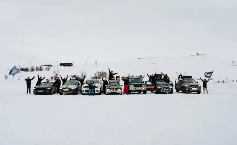 Viking Rally 2024, voitures, amis, groupe, neige